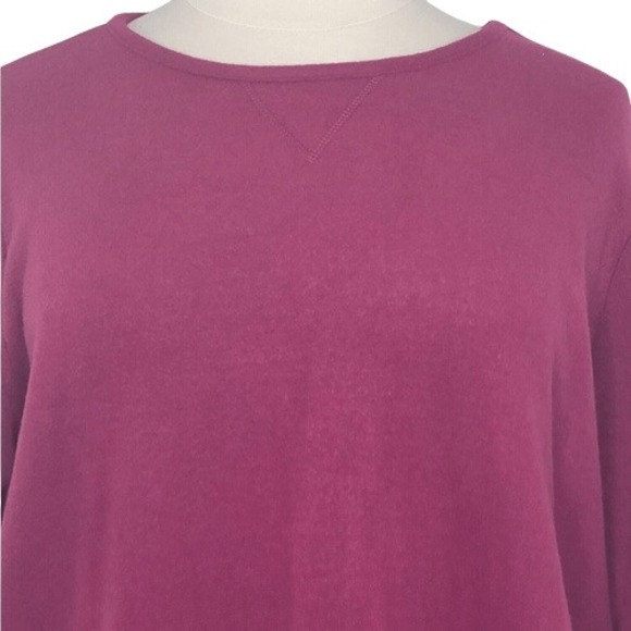 Woman Within Burgundy Fleece Pullover Top‎ - Picture 3 of 13